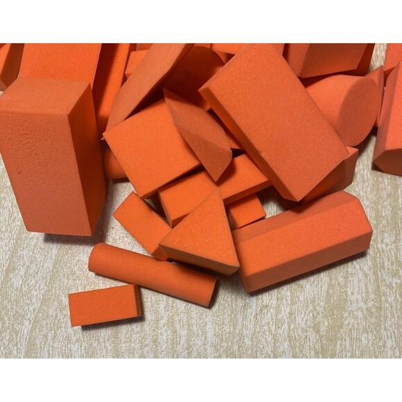 Geometric Learning Math Manipulative Larger Soft Foam 3D Shapes 42 Orange pieces - Picture 4 of 6
